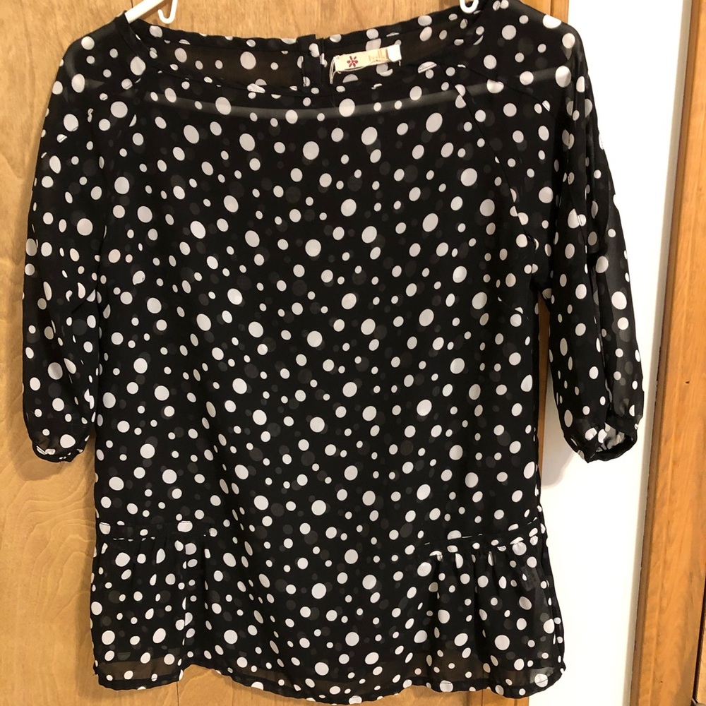 Tulle polka dot shirt